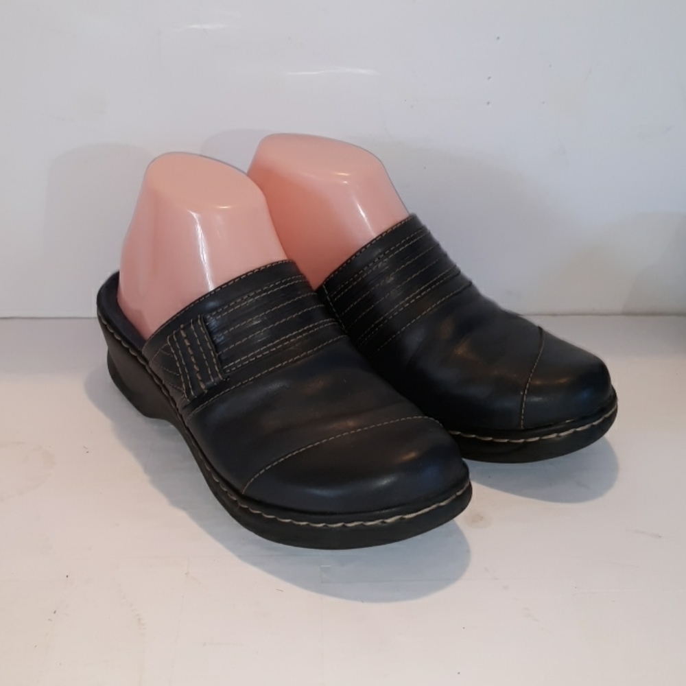 Clark's comfort mules clogs 6.5 gray office dress